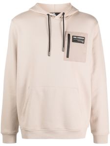 Karl Lagerfeld hoodie à patch logo poitrine - Tons neutres