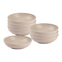 Plasticforte Soepkommen - 8x - D22 x H5.5 cm - taupe - kunststof - onbreekbaar - servies