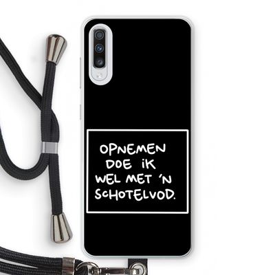 Schotelvod: Samsung Galaxy A70 Transparant Hoesje met koord