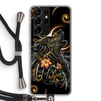 Huilende Wolf: Samsung Galaxy S21 Ultra Transparant Hoesje met koord
