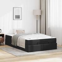 Bedframe met matras met matras Zwart 120 x 190 cm Kunstleer