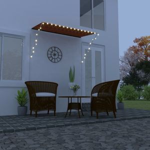 VidaXL Luifel uittrekbaar met led 250x150 cm oranje en bruin