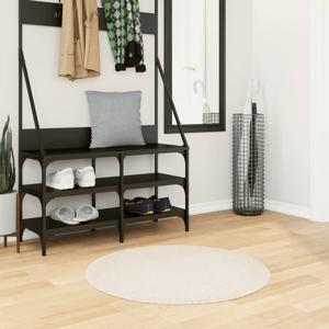 VidaXL Vloerkleed pamplona shaggy hoogpolig modern ø 80 cm crèmekleur