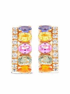 Pragnell boucles d'oreilles Rainbow en or rose 18ct ornées de saphirs et diamants