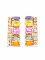 Pragnell boucles d'oreilles Rainbow en or rose 18ct ornées de saphirs et diamants