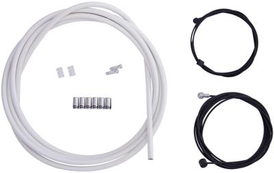 CONTEC Ct brake cable set stop++ steel fr+rear compl white