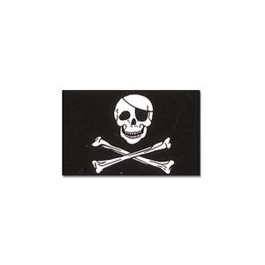 Piratenvlag - zwart/wit - 90 x 150 cm - polyester - piraten thema vlag