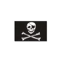 Piratenvlag - zwart/wit - 90 x 150 cm - polyester - piraten thema vlag