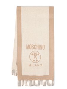 Moschino écharpe bicolore à logo en jacquard - Marron