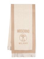 Moschino écharpe bicolore à logo en jacquard - Marron