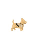 Susan Caplan Vintage swarovski dog brooch - Or - thumbnail