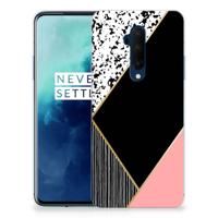 OnePlus 7T Pro | TPU Hoesje | Zwart Roze Vormen