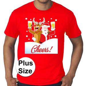 Grote maten fout Kerst shirt Dronken kerstman rood heren