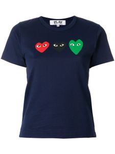 Comme Des Garçons Play t-shirt à logos imprimés devant - Bleu