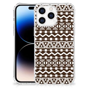 Apple iPhone 14 Pro Max Doorzichtige Silicone Hoesje Aztec Brown