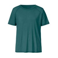 Functioneel shirt met korte mouwen van bio-merinowol, petrol Maat: L - thumbnail