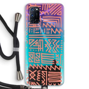Marrakech Pink: Oppo A92 Transparant Hoesje met koord