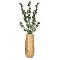 Kunstplant sierttakken Eucalyptus luxe - 3x - 119 cm - lichtgroen - bladgroen - decoratief