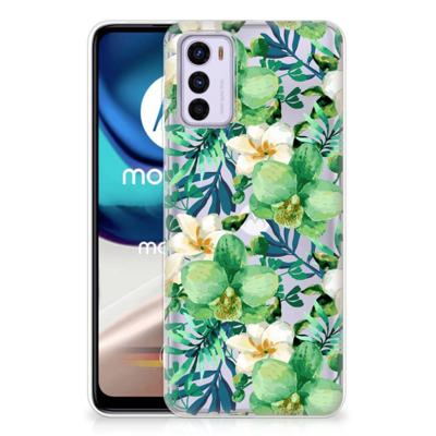Motorola Moto G42 | TPU Case | Orchidee Groen Motorola Moto G42 | TPU Case | Orchidee Groen