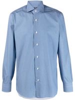 Barba chemise en coton à motif géométrique - Bleu - thumbnail