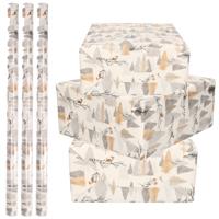 Luxe Kerst inpakpapier - cadeaupapier - wit zilver goud - Bomen en vogels - 3x rollen - 250 x 70 cm Luxe Kerst inpakpapier - cadeaupapier - wit zilver goud - Bomen en vogels - 3x rollen - 250 x 70 cm