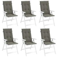 VidaXL Stoelkussens 6 st hoge rug 120x50x4 cm stof donkergrijs - thumbnail