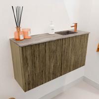 Toiletmeubel Mondiaz Joya Dlux | 80 cm | Meubelkleur Dusk | Faye wastafel Oza Wasbak Rechts | 1 kraangat