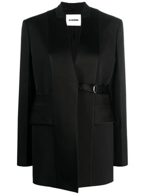 Jil Sander blazer en laine à design asymétrique - Noir