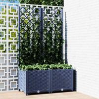 Plantenbak met trellis blauwgrijs 80x40x136 cm PP