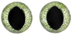 Opry Glitter kattenogen tweekleurig 15mm Groen per 10 stuks