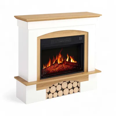 | ArtiFlame | Vrijstaande elektrische haard | Wit , Eikenhout
