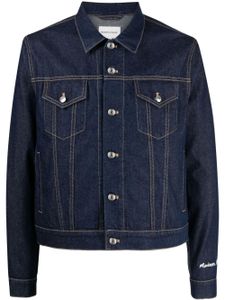 Maison Kitsuné veste en jean à logo brodé - Bleu