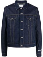 Maison Kitsuné veste en jean à logo brodé - Bleu - thumbnail