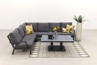 Rockford aluminium loungeset antraciet 5-delig - Verstelbare tafel Rockford aluminium loungeset antraciet 5-delig - Verstelbare tafel