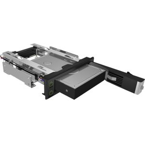 ICY BOX IB-166SSK-B Inbouwframe voor 1x 3,5" SATA/SAS HDD wisselframe 5.25" bay