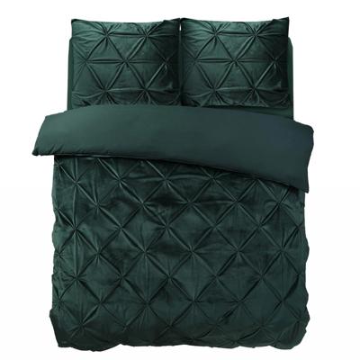 Dekbedovertrek Velvet Pintuck - Lits-Jumeaux (240x220 cm) - Groen Microvezel - Dessin: Patroon - Sleeptime - Dekbed-Discounter.nl