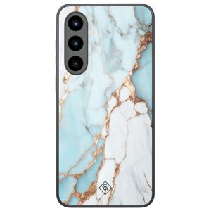 Samsung Galaxy A56 glazen hardcase - Marmer lichtblauw
