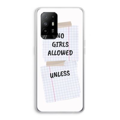No Girls Allowed Unless: Oppo A95 5G Transparant Hoesje