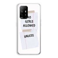 No Girls Allowed Unless: Oppo A95 5G Transparant Hoesje
