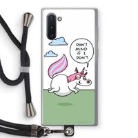 Unicorn: Samsung Galaxy Note 10 Transparant Hoesje met koord
