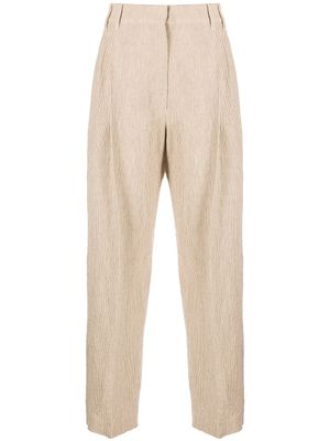 Brunello Cucinelli pantalon court en lin - Tons neutres