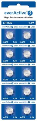 10 x alkalinebatterij mini everActive AG10 G10 LR1130 LR54
