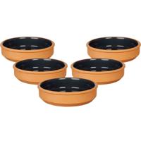 La Dehesa Tapas / Creme brulee schaaltjes - 12x stuks - terracotta/zwart - 16 x 4 cm - Hapjes