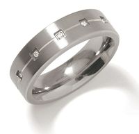 Boccia 0101-20 Ring Titanium-Diamant zilverkleurig 6 mm 5-0,025 crt Maat 66