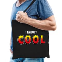 Katoenen tas / shopper zwart I am just cool heren