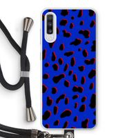 Blue Leopard: Samsung Galaxy A70 Transparant Hoesje met koord