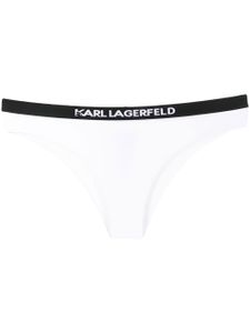 Karl Lagerfeld bas de bikini à taille à logo - Blanc