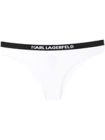 Karl Lagerfeld bas de bikini à taille à logo - Blanc - thumbnail