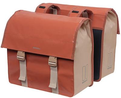 Basil urban load dubbele fietstas, rood, waterdicht, 48-53l
