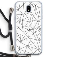 Geometrische lijnen zwart: Samsung Galaxy J5 (2017) Transparant Hoesje met koord